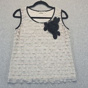 Cato Polka Dot Layered Sleeveless Top M – Sheer Ruffle Tank